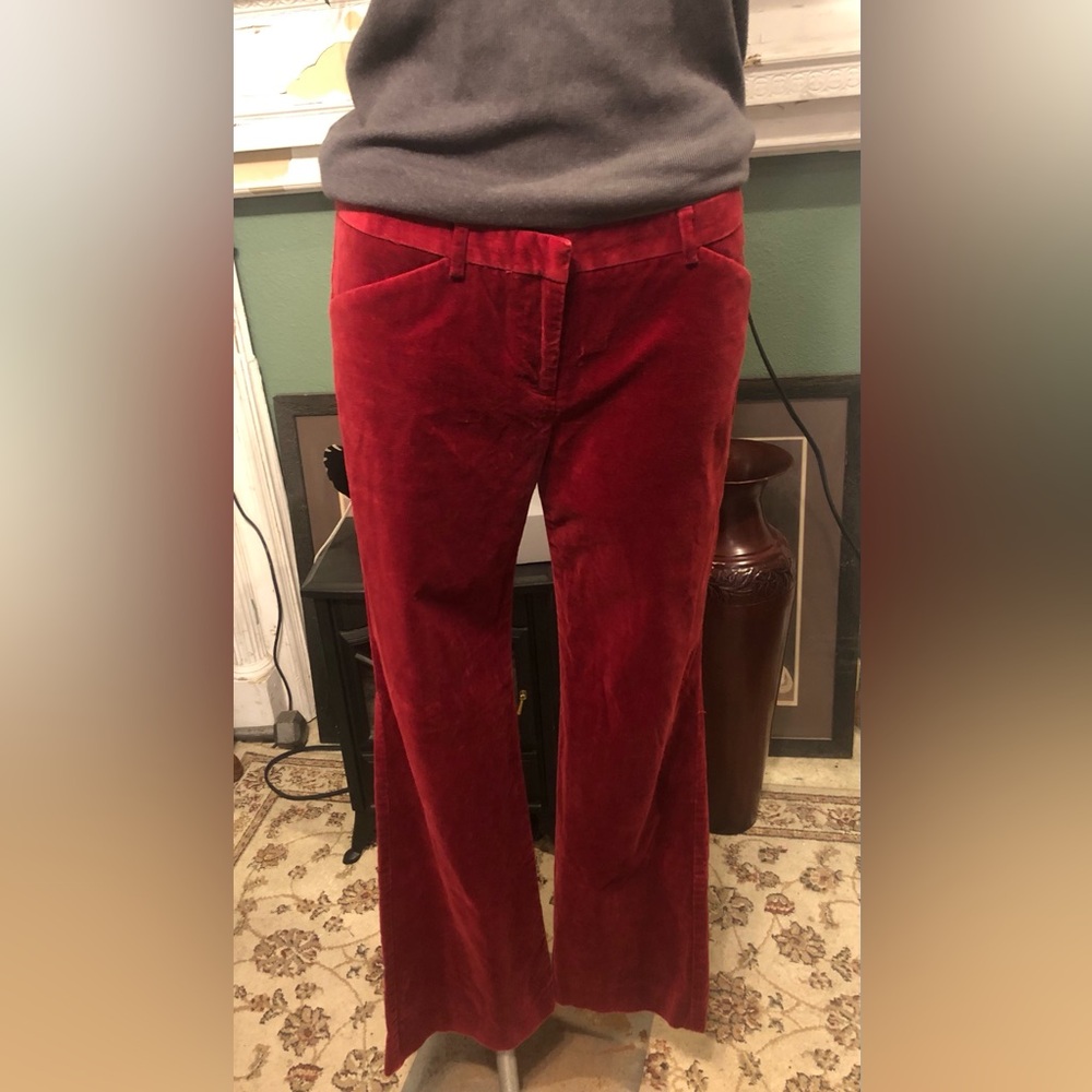 Limited Red velveteen pants-size 8 mint!